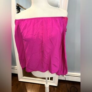 Elegant Fuchsia Off-Shoulder Blouse